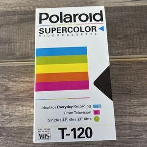 Polaroid SuperColor T-120 - 2 Pack Blank Videos VHS Tape up to 6 Hours -Sealed